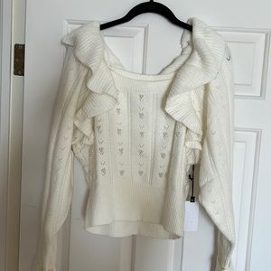 Astr the label white sweater with pearls